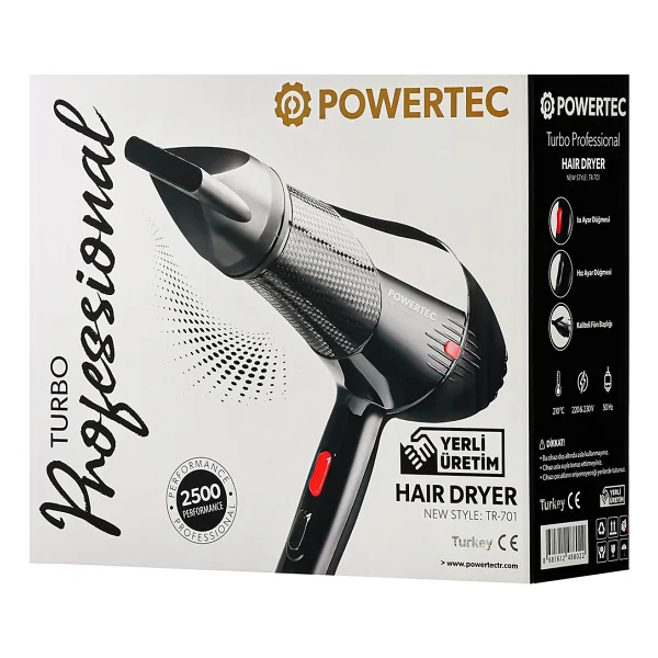 Powertec Tr-701 Turbo Profesyonel 2500 W 12 Adet Fön Makinesi - Görsel 5