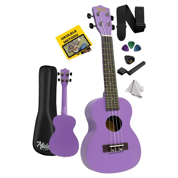 Midex Ukx-233prp Mor Concert Ukulele (Askı Çanta Pena) - Görsel 6