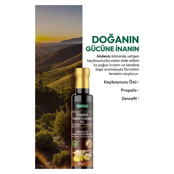 Aksu Vital Propolisli 350 Gr Zencefilli Keçiboynuzu Özü - Görsel 3