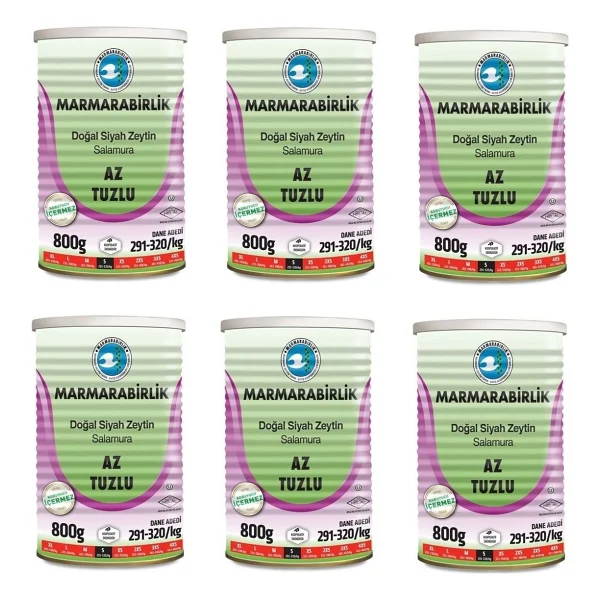 Marmarabirlik Az Tuzlu 800 Gr 6'lı S (291-320) Siyah Zeytin - Görsel 3