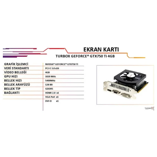 Turbox Nvidia Geforce GTX 750 Ti 4gb 128bıt Gddr5 Single Fan Hdmı Vga Ekran Kartı (Gtx750tı-4gd5) - Görsel 6