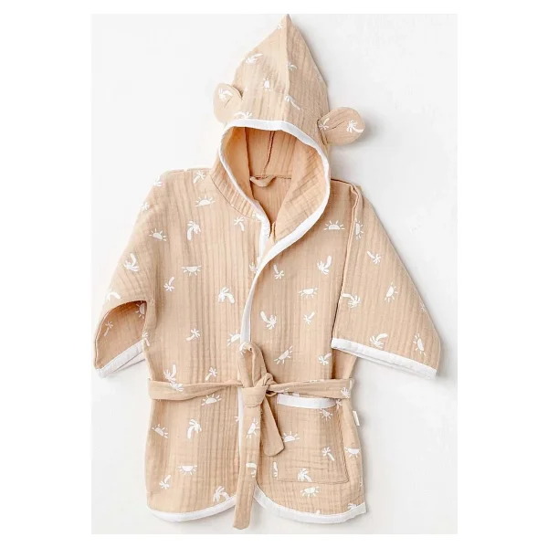 Andywawa Ac24611 Bathrobe Smil All Day Bebek Bornoz Beige