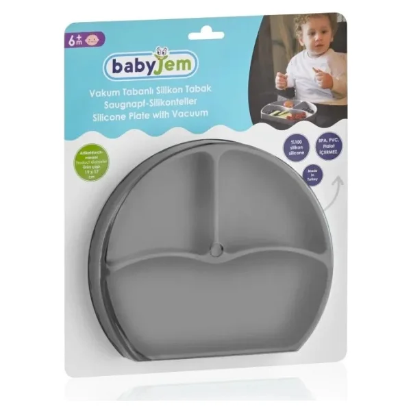 Babyjem Silikon Tabak Gri - Görsel 2