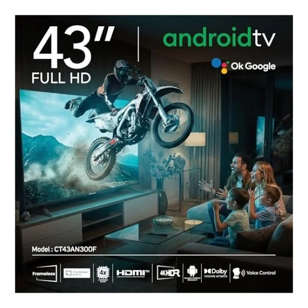Conti Ct43an300f Full HD Frameless 43" 109 Ekran Uydu Alıcılı Android Smart LED TV - Görsel 3
