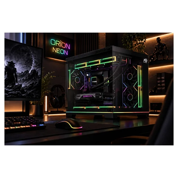 Next Gaming Orion Neon Argb Fanlı Siyah Micro Atx Oyuncu Kasası - Görsel 2