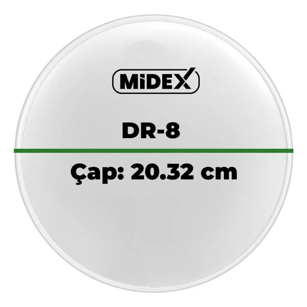 Midex Dr-8wh Beyaz Renk 8 İnç Bateri Davul Tom Derisi Drumhead 8'' İnch (20.32 Cm) - Görsel 3