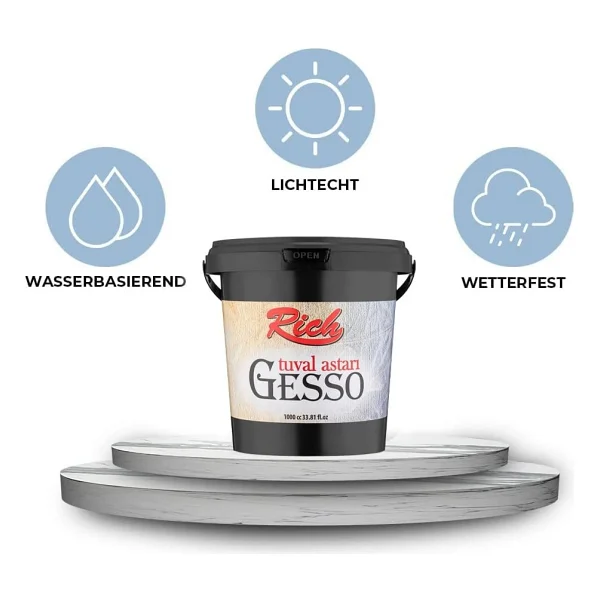 Rich Gesso Tuval Astarı 1000 Ml - Görsel 2