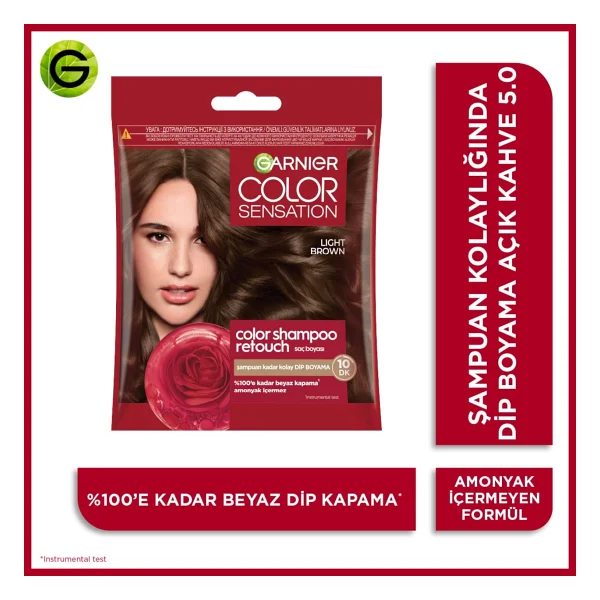 Garnier Color Shampoo Retouch 5.0 Light Brown Saç Boyası - Görsel 4