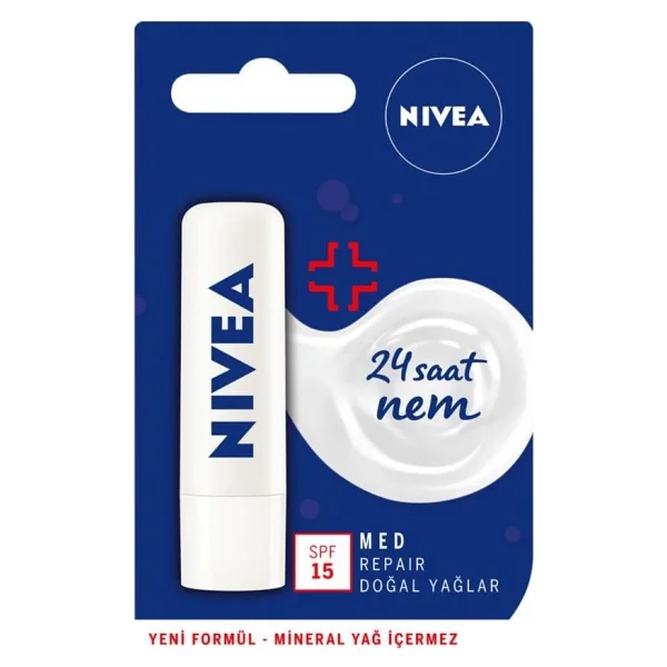 Nivea Med Repair Dudak Bakım Kremi 4.8 Gr 3 Adet - Görsel 3
