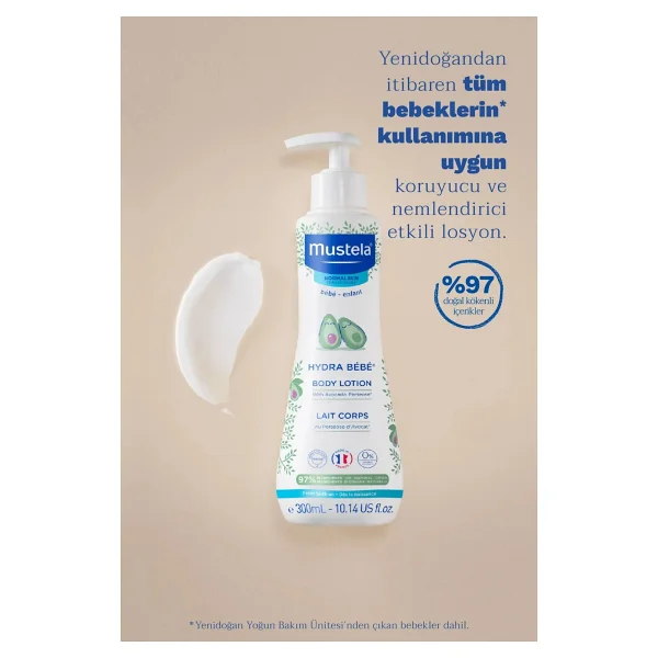 Mustela Bebek Vücut Losyonu 300 Ml Avokado Perseose Doğal İçerikli Hassas Ciltlere Uzun Nemlendirme - Görsel 2