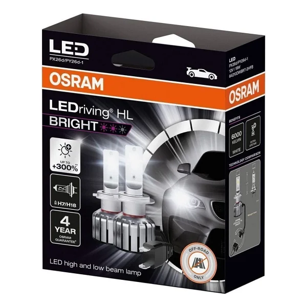 Osram H7 LED Xenon %300 Bright 4 Yıl Garantili 19w - 12v (2adet Far Için) - Görsel 4