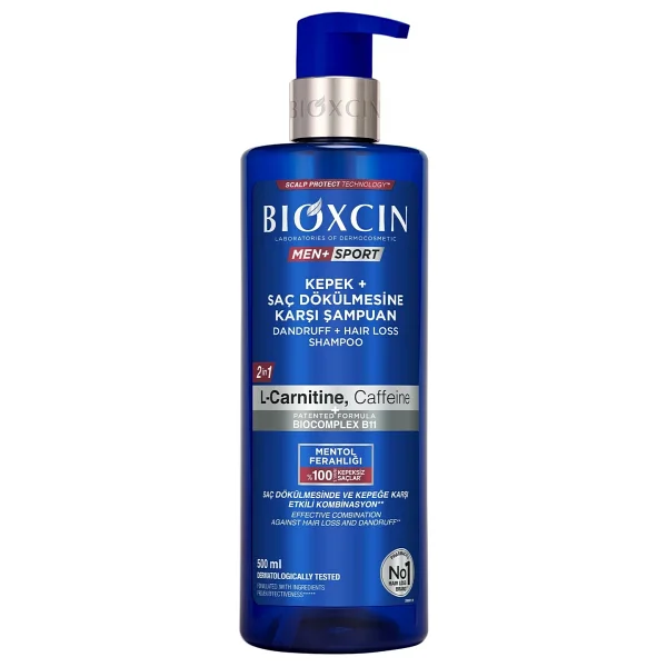 Bioxcin Men+ Sport Kepek + Saç Dökülmesine Karşı Şampuan L-Carnitine, Kafein, BioComplex B11 500 ml Tüm Saç Tipleri İçin - Görsel 6