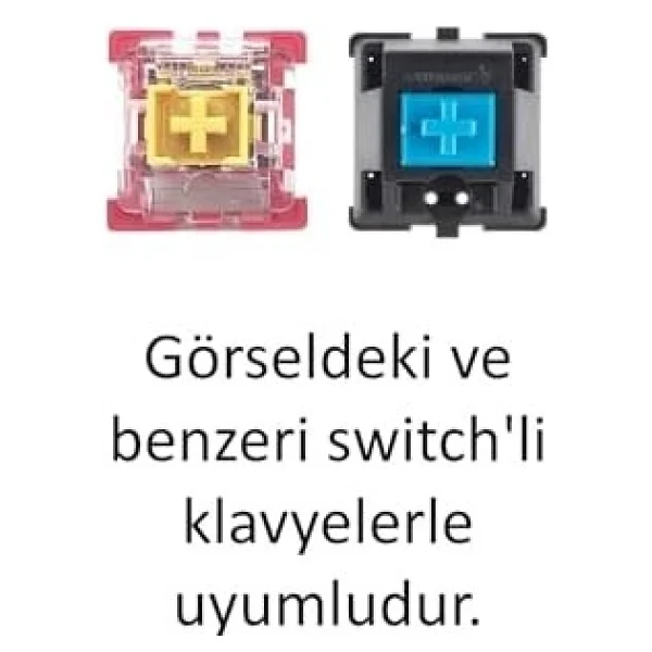 Spelt 108 Tuş Universal Renkli Mekanik Klavye Tuş Takımı Kapağı Keycap Beyaz İngilizce Dizilimli - Görsel 2