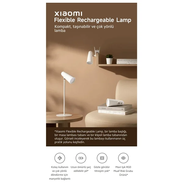 Xiaomi Esnek Şarj Edilebilir Lamba - Görsel 2