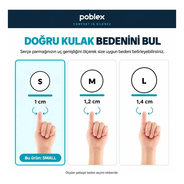 Poblex Çam Tipi Plus Küçük Boy (S) Kulak Tıkacı - Görsel 6
