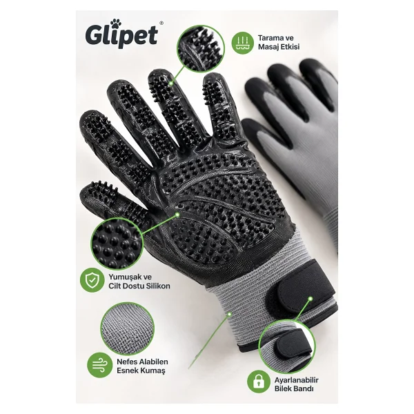 Glipet Kedi/Köpek Yıkama Ve Tarama Eldiveni Large - Görsel 3