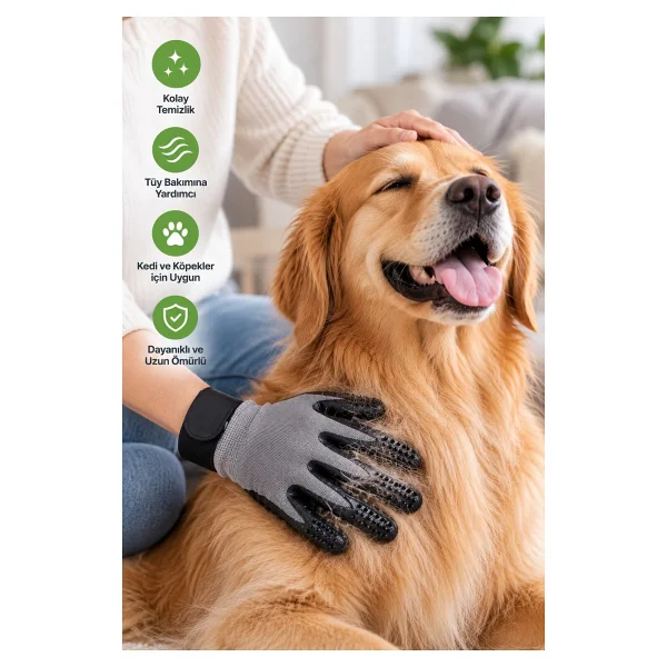 Glipet Kedi/Köpek Yıkama Ve Tarama Eldiveni Large - Görsel 4