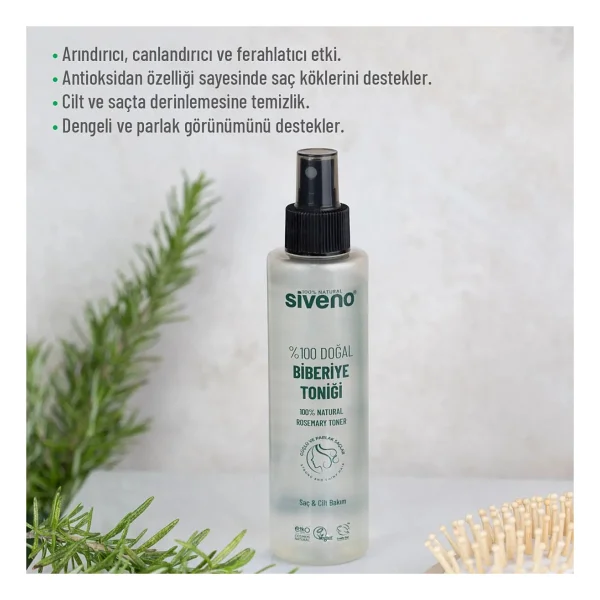 Siveno Doğal Biberiye Suyu Dökülme Karşıtı Ve Hızlı Uzatma Etkili 150 Ml Saç Toniği - Görsel 10
