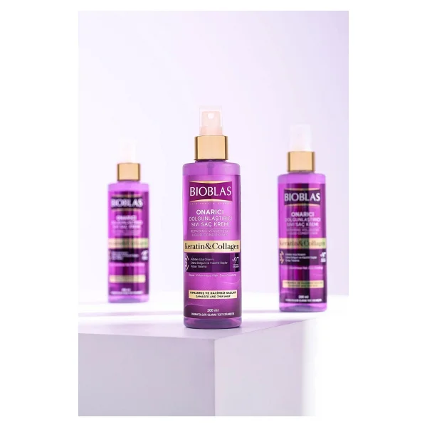 Bioblas Collagen & Keratin Onarıcı Dolgunlaştırıcı 200 Ml Sıvı Saç Kremi - Görsel 5