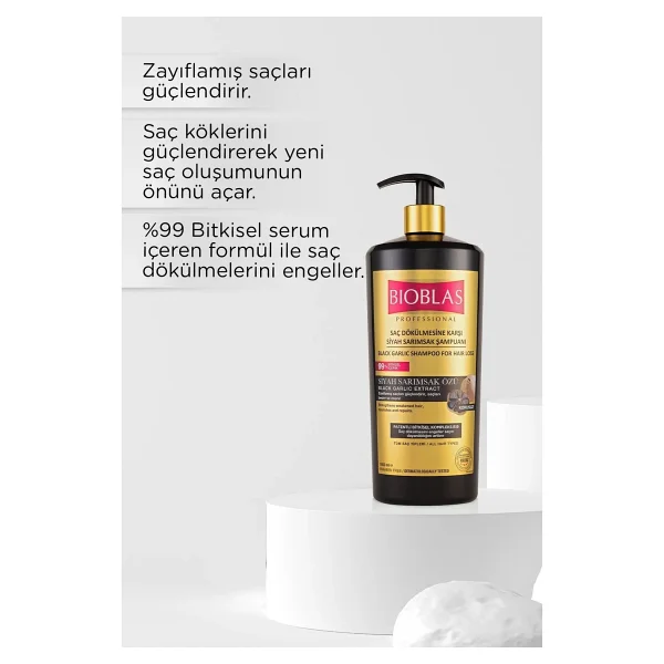 Bioblas Siyah Sarımsaklı 1000 Ml Saç Dökülmesine Karşı Şampuan - Görsel 5