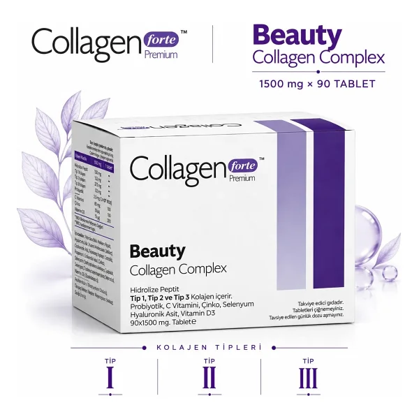 Collagen Forte Premium 3 Tip Kolajen 1200 mg 90 Tablet - Görsel 2