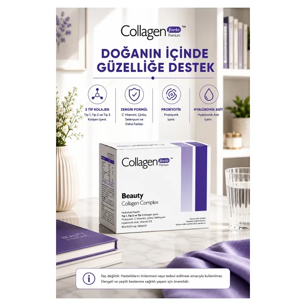 Collagen Forte Premium 3 Tip Kolajen 1200 mg 90 Tablet - Görsel 9