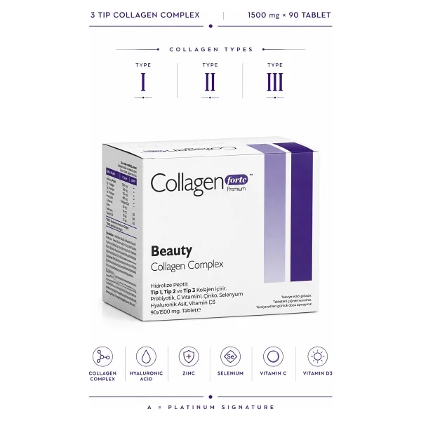 Collagen Forte Premium 3 Tip Kolajen 1200 mg 90 Tablet - Görsel 10