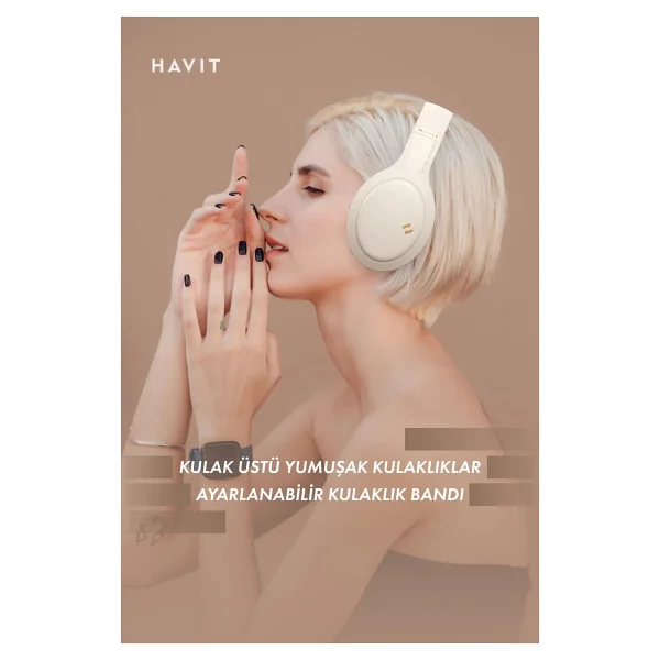 Havit H633bt Pembe Kulak Üstü Bluetooth Kulaklık - Görsel 9