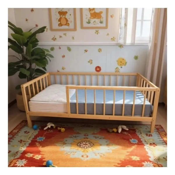 Doğal Masif Ahşap Butik Karyola Naturel Başlıksız 90x190 Cm - Çam - 90 X 190 Cm - Görsel 7