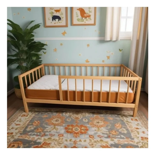 Doğal Masif Ahşap Butik Karyola Naturel Başlıksız 90x190 Cm - Çam - 90 X 190 Cm - Görsel 8