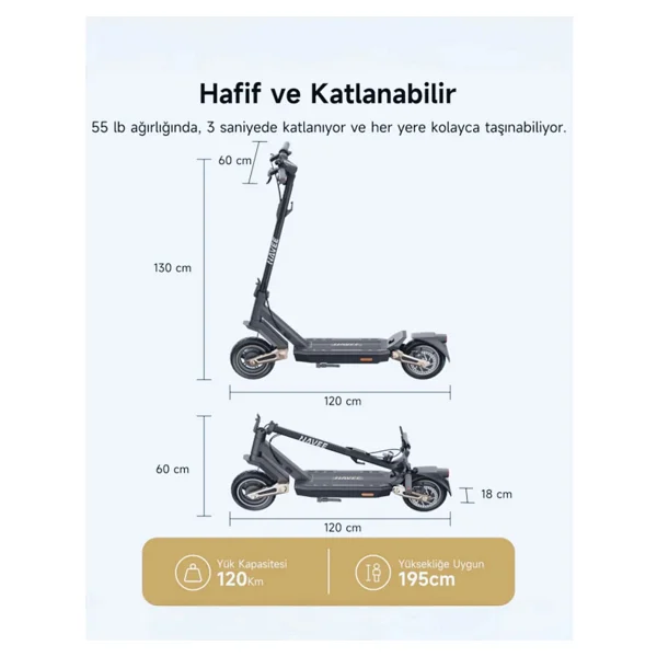 Navee St3 Pro 1350 W Elektrikli Scooter - Görsel 7
