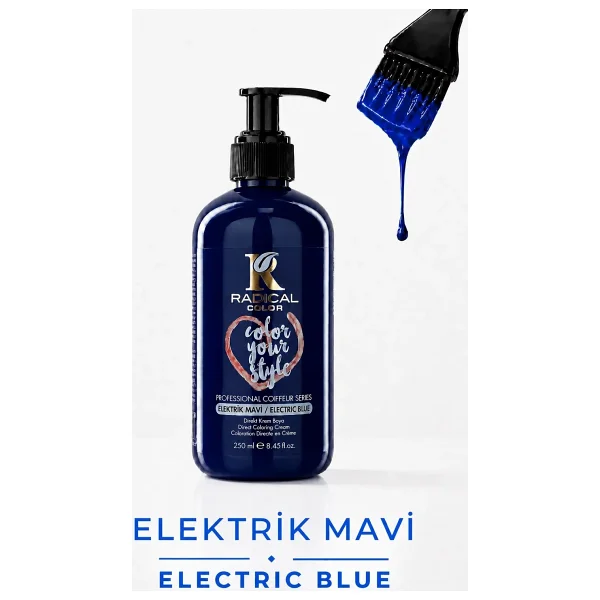 Radical Color Su Bazlı Saç Boyası 250 ml Elektrik Mavi - Görsel 10