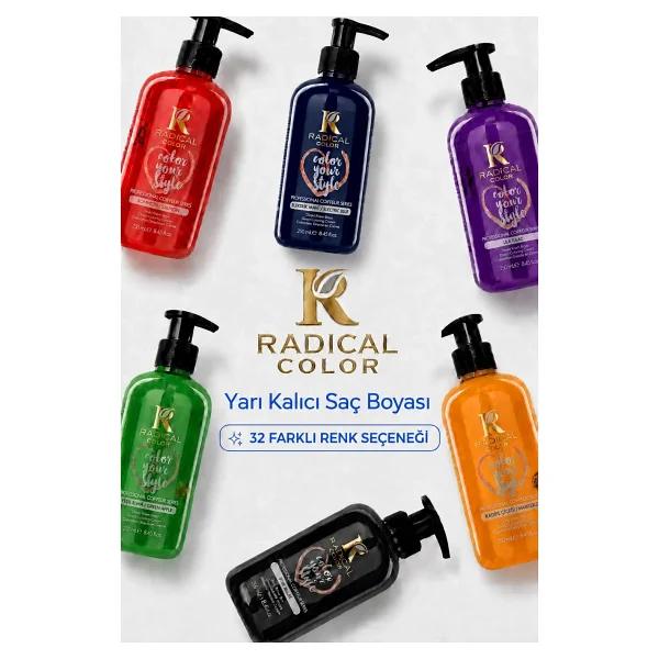 Radical Color Su Bazlı Saç Boyası 250 ml Elektrik Mavi - Görsel 7