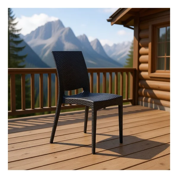 Mobetto 4 Adet Rattan Antrasit Sandalye / Balkon-Bahçe-Teras - Renkli - Görsel 4