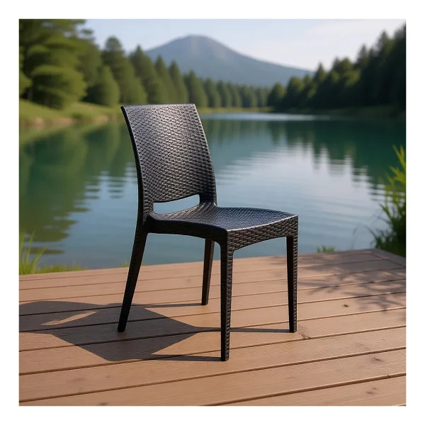 Mobetto 4 Adet Rattan Antrasit Sandalye / Balkon-Bahçe-Teras - Renkli - Görsel 5