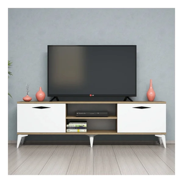 Ferniso Mobilya 160 Cm TV Ünitesi Hud-Beyaz - Krem - Görsel 4