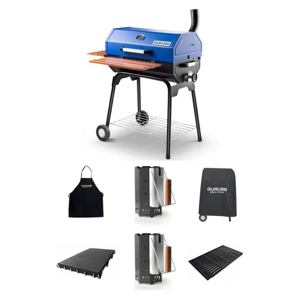 Guruss Cg-075 Tam Set Gece Mavisi Kömürlü Barbekü Mangal - Görsel 2