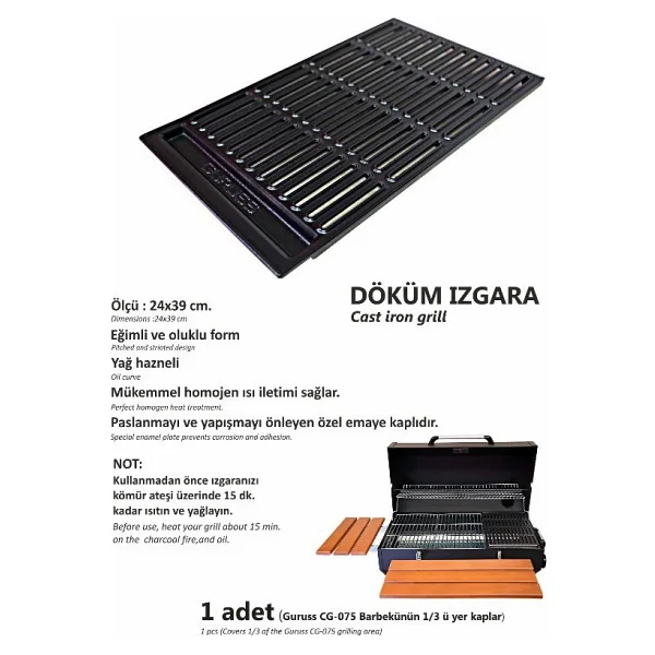 Guruss Cg-075 Tam Set Gece Mavisi Kömürlü Barbekü Mangal - Görsel 4