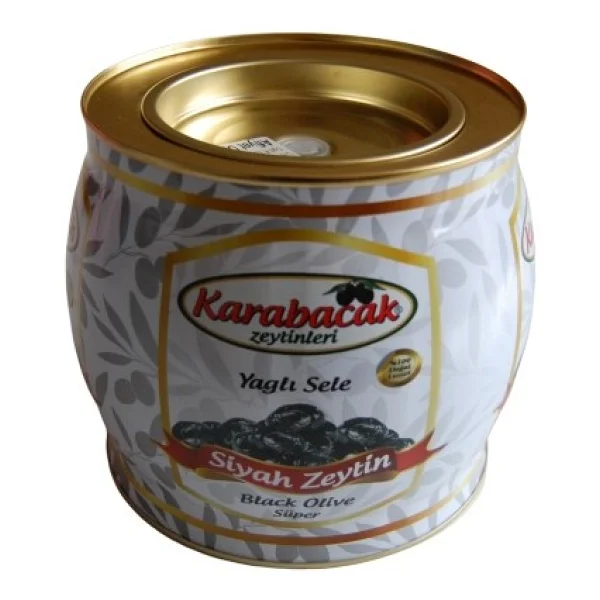 Karabacak Zeytinleri Yağlı Sele 2 Kg Süper Teneke Siyah Zeytin - Görsel 3