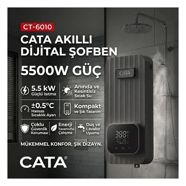 Cata Ct-6010 5500 W Dijital Şofben - Görsel 3