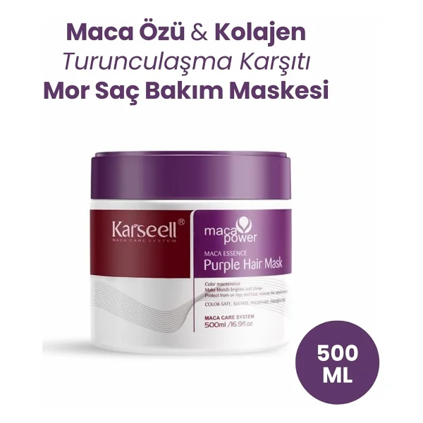 Karseell Turunculaşma Karşıtı Maca Özlü Purple Hair Mor Maske 500 Ml - Görsel 7