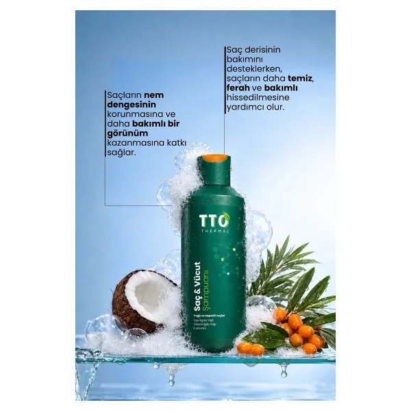 Tto Thermal Saç Ve Vücut Şampuanı 500 Ml Yeşil - Kepek, Kaşıntı Ve Pullanmaya Karşı Çay Ağacı Yağlı Bakım - Görsel 7