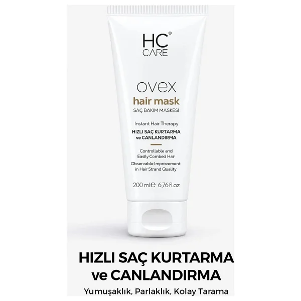 Hc Care Ovex Saç Kremi 200 Ml Protein Ve Hyaluronik Asit İçeren Onarıcı Canlandırıcı Tüm Saç Tipleri - Görsel 4