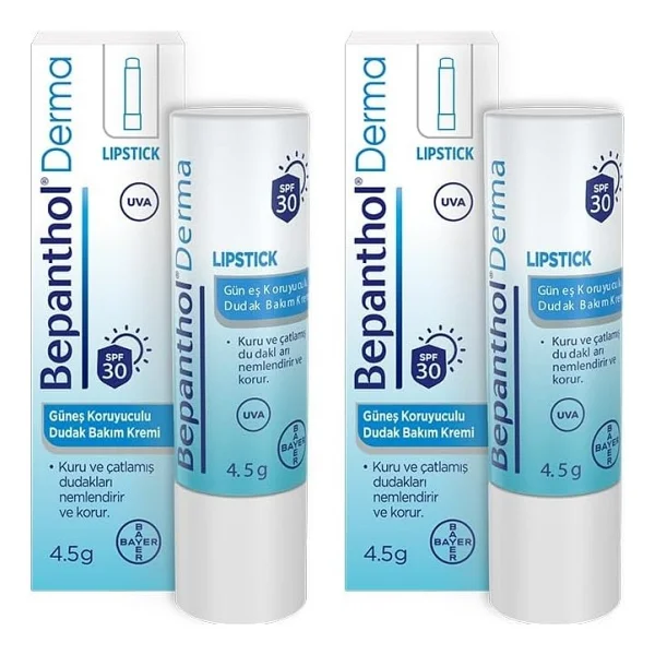 Bepanthol Lipstick Güneş Koruyucu Spf 30 4.5 gr 2 Adet Dudak Kremi - Görsel 2