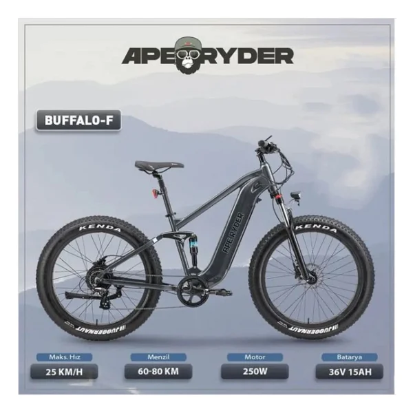 Ape Ryder Buffalo-F 250 W Orta Süspansiyonlu Elektrikli Bisiklet - Görsel 6