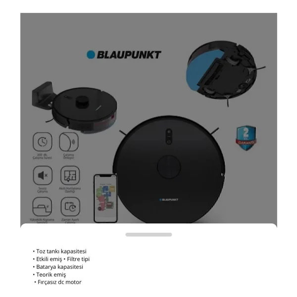 Blaupunkt Robomaster S10 Pro Akıllı Robot Süpürge - Görsel 7
