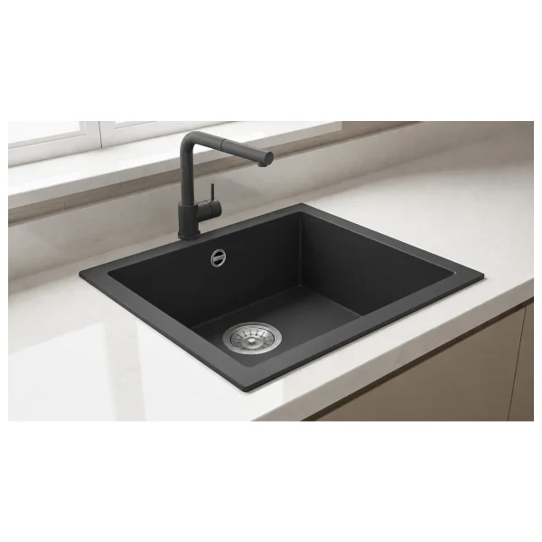 RealStone Gordion K005 52 Tek Gözlü Kapuçino Granit Eviye - Görsel 10