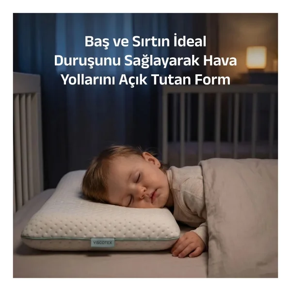 Viscotex Ortopedik Bebek Yastığı 50x32x6 Cm - Görsel 2