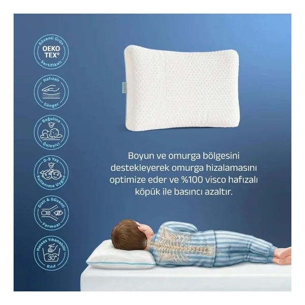 Viscotex Ortopedik Bebek Yastığı 50x32x6 Cm - Görsel 6