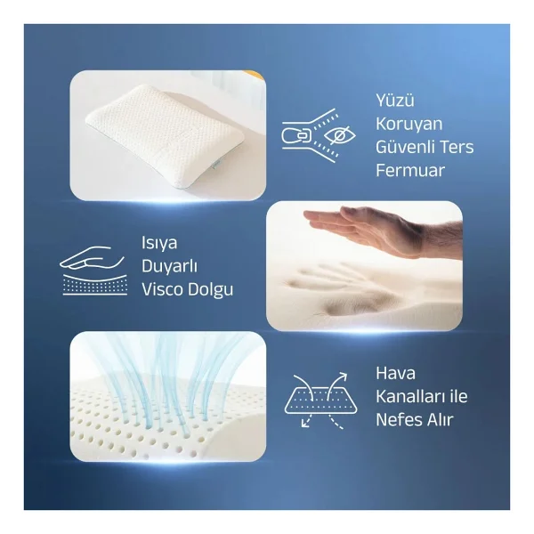Viscotex Ortopedik Bebek Yastığı 50x32x6 Cm - Görsel 7
